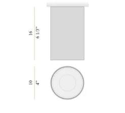 Plafonnier, 432 Ways sans collerette, blanc, IP40, LED, dim, 3000K, 1913 lm, Ø10cm, H16cm - Panzeri