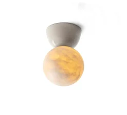 Plafonnier, Abisal PL Mini, albâtre, beige, Ø12cm, H18cm - Luxcambra
