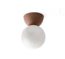 Plafonnier, Abisal PL Mini, albâtre, terracotta, Ø12cm, H18cm - Luxcambra