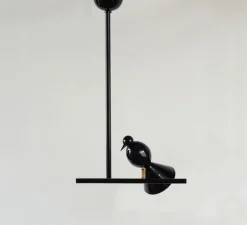 Plafonnier, Alouette 1 Bird "T", noir, L32cm, H60cm - Atelier Areti