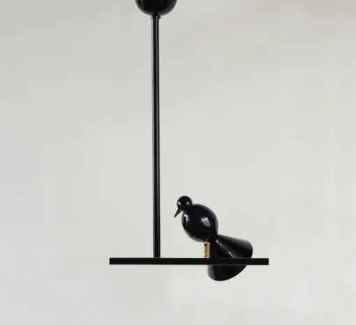 Plafonnier, Alouette 1 Bird "T", noir, L32cm, H60cm - Atelier Areti