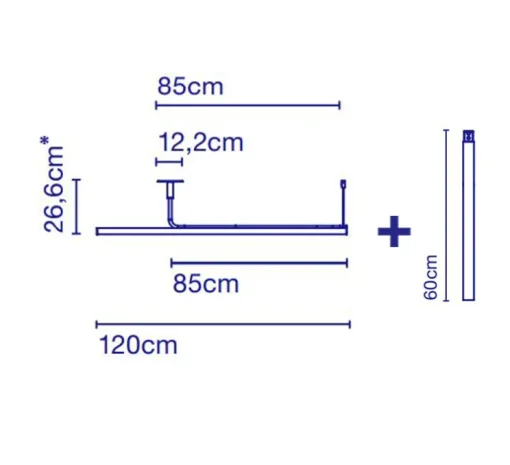Plafonnier, Ambrosia 120, + 60cm, or mat, LED, 2700K, 1500lm, L120cm, H86,6cm, driver triac - Marset
