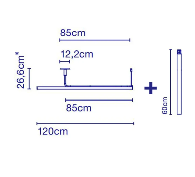 Plafonnier, Ambrosia 120, + 60cm, or mat, LED, 2700K, 1500lm, L120cm, H86,6cm, driver triac - Marset