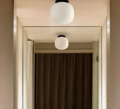 Plafonnier, Amelia, noir, IP44, Ø21,5cm, H22,5cm - Faro