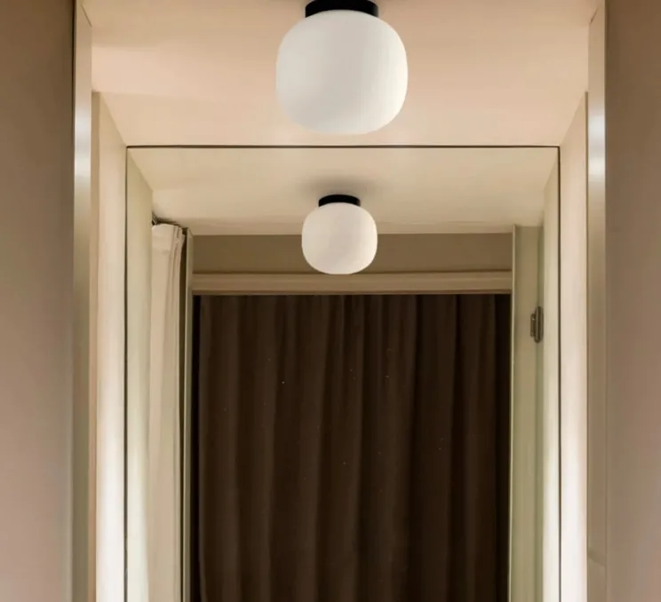 Plafonnier, Amelia, noir, IP44, Ø21,5cm, H22,5cm - Faro