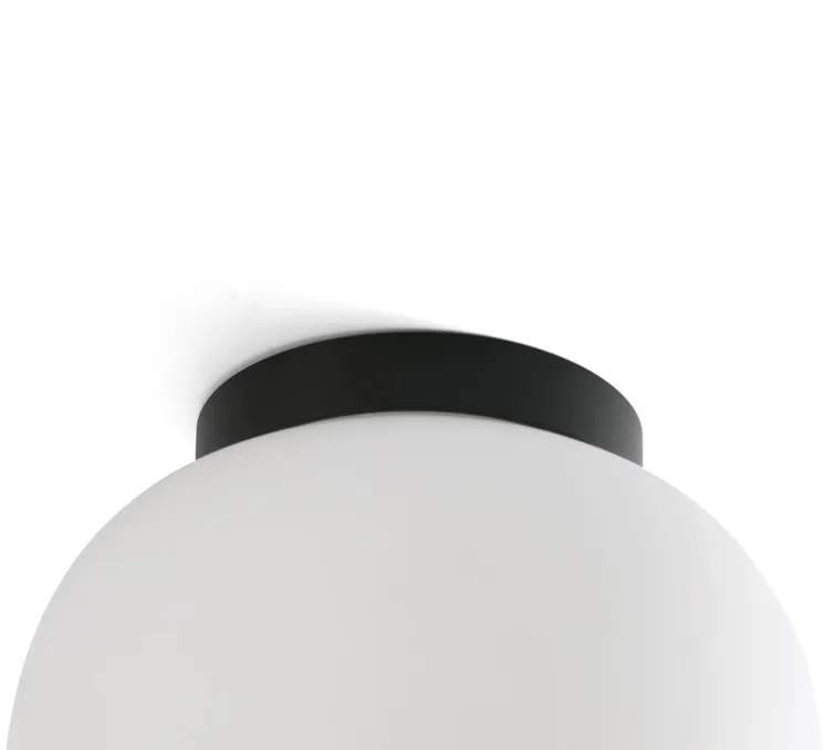 Plafonnier, Amelia, noir, IP44, Ø21,5cm, H22,5cm - Faro