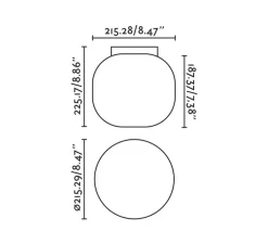 Plafonnier, Amelia, noir, IP44, Ø21,5cm, H22,5cm - Faro