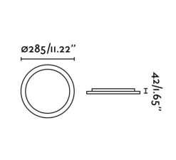 Plafonnier, Ami, aluminium, LED, 2700K, 1239 lm, Ø28,5cm, H4,2cm - Faro