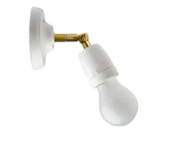 Plafonnier, applique, Light.036, blanc, laiton, Ø10cm, H15cm - Zangra