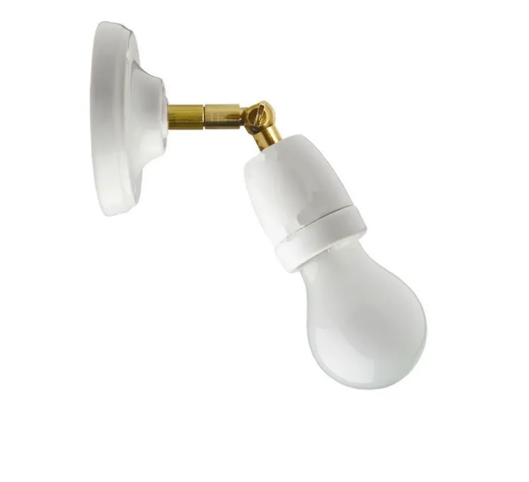 Plafonnier, applique, Light.036, blanc, laiton, Ø10cm, H15cm - Zangra