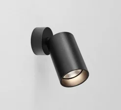 Plafonnier, applique, Tab, noir satiné, Ø6cm, H13,4cm - Onok