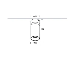 Plafonnier, applique, Tab, noir satiné, Ø6cm, H13,4cm - Onok