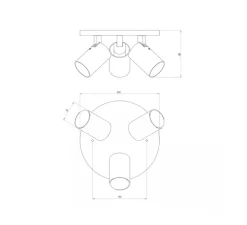 Plafonnier, Ascoli Triple Round, nickel mat, Ø22cm, H13cm - Astro