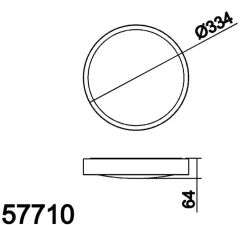 Plafonnier, Asli, blanc mat, IP44, LED, dim, CCT 3000-3750-4500K, 1285 lm, Ø33,4cm, H6,4cm - MDC