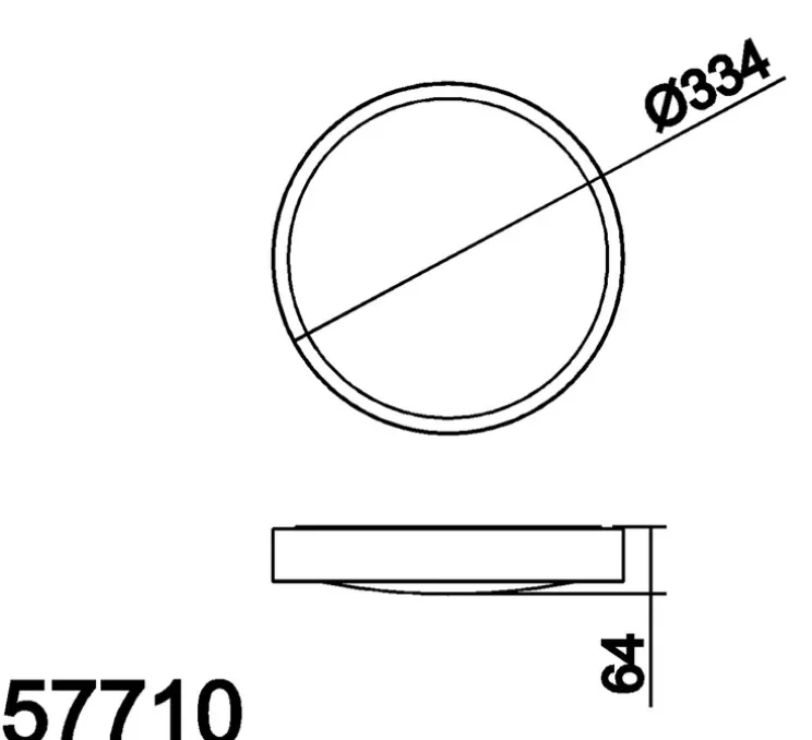 Plafonnier, Asli, noir mat, IP44, LED, dim, CCT 3000-3750-4500K, 1285 lm, Ø33,4cm, H6,4cm - MDC