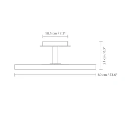 Plafonnier, Asteria UP, large, noir, LED, 3000K, 2300 lm, Ø60cm, H21cm - Umage