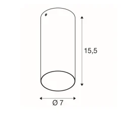 Plafonnier, Asto Tube, blanc, Ø7cm, H15,5cm - SLV