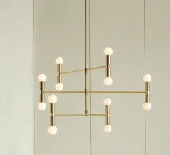 Plafonnier, Atomium, laiton, Ø97cm, H108cm - Lambert&Fils