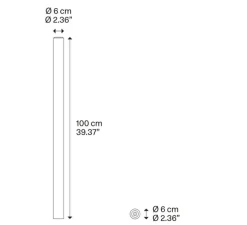 Plafonnier, A-Tube large, blanc mat, Ø6cm, H100cm - Lodes