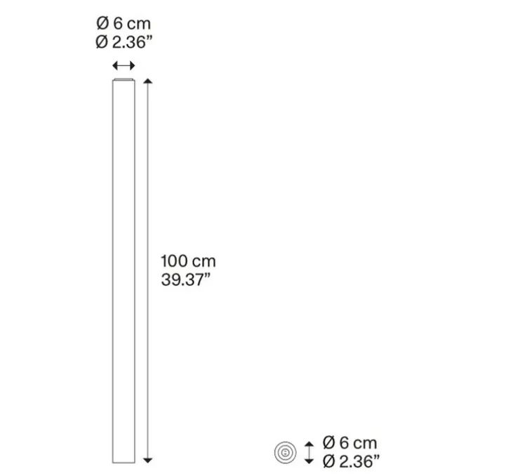 Plafonnier, A-Tube large, bronze, Ø6cm, H100cm - Lodes