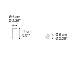 Plafonnier, A-Tube mini, bronze, Ø6cm, H14cm - Lodes