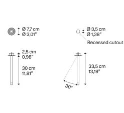 Plafonnier, A-Tube Nano Swing small, noir mat, LED, dim, 3000K, 480 lm, Ø3,5cm, H90cm - Lodes