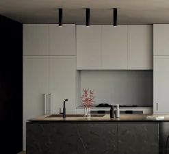 Plafonnier, A-Tube small, noir mat, Ø6cm, H30cm - Lodes