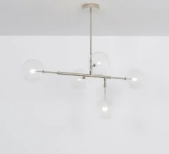 Plafonnier, Axis, nickel, Ø31,4cm, H155cm - Schwung