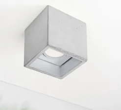 Plafonnier, [B7], gris, argent, LED, L10cm, H10cm - GANTLights