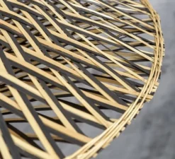 Plafonnier, Bali L, noir et naturel, Ø87cm, H20cm - Good&Mojo