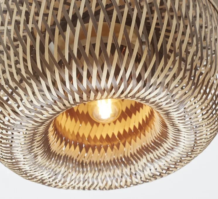 Plafonnier, Barbados, naturel et marron, Ø35cm, H17cm - Good&Mojo