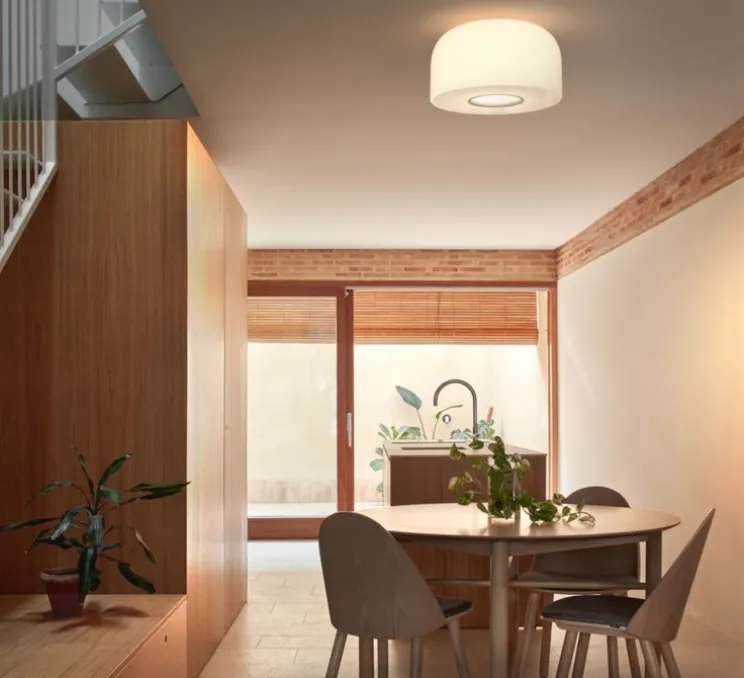 Plafonnier, Bellhop Glass C2, blanc, Ø45cm, H25,2cm - Flos