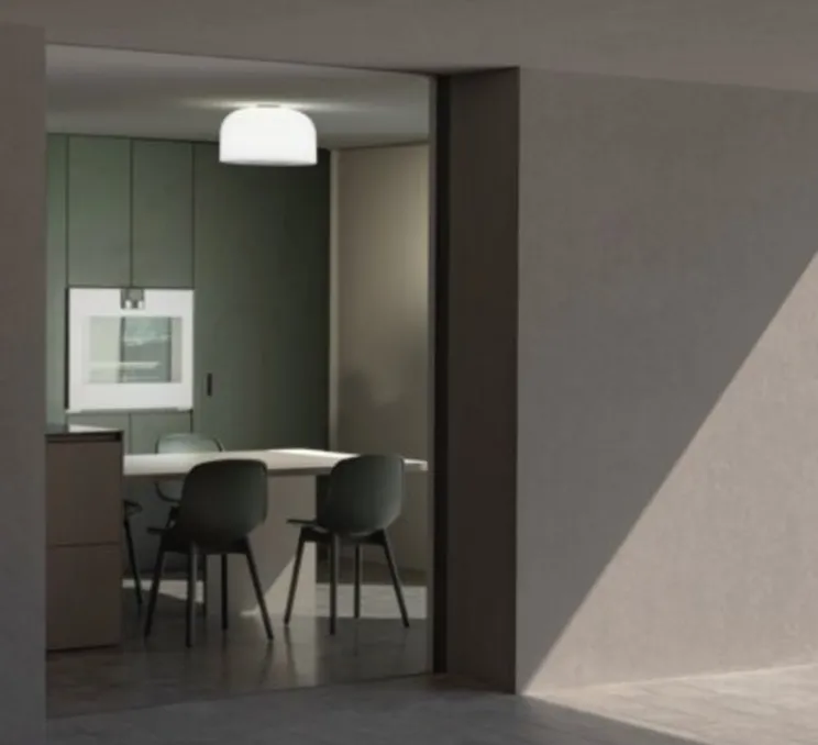 Plafonnier, Bellhop Glass C2, blanc, Ø45cm, H25,2cm - Flos