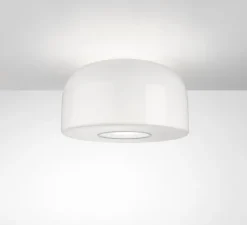 Plafonnier, Bellhop Glass C2, blanc, Ø45cm, H25,2cm - Flos