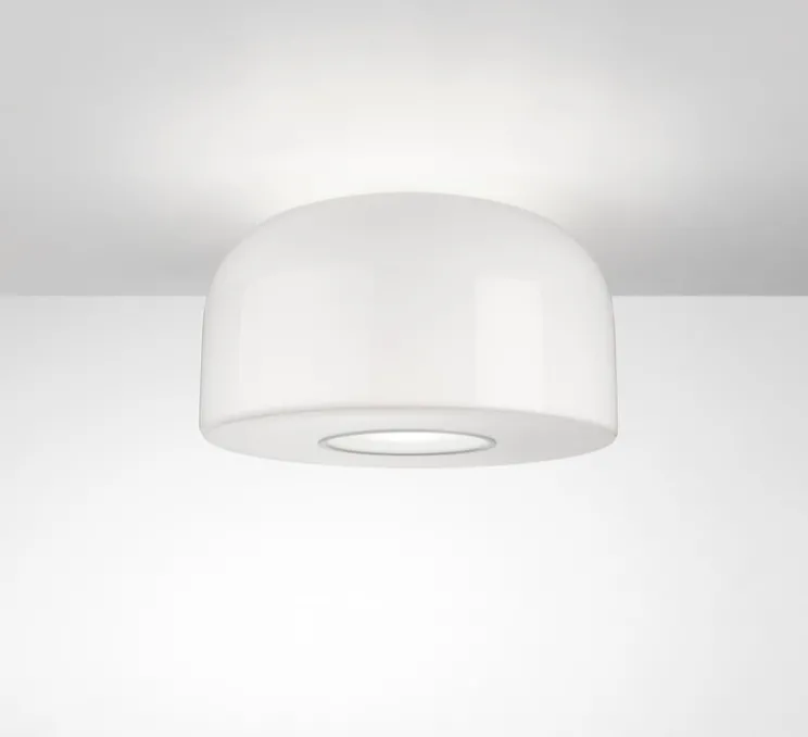 Plafonnier, Bellhop Glass C2, blanc, Ø45cm, H25,2cm - Flos