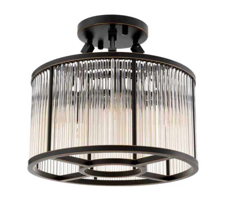 Plafonnier, Bernardi S, bronze, Ø45cm, H37,5cm - Eichholtz