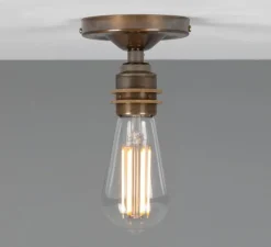 Plafonnier, Bexter, laiton antique, Ø10cm, H8,5cm - Mullan Lighting