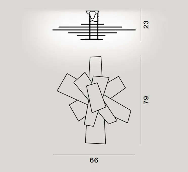 Plafonnier, Big Bang, blanc, L79cm, H23cm - Foscarini