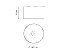 Plafonnier, Bind Solo, spectre large, noir, LED, dim, tunable white + DALI-2, 1800K - 4000K, 571 lm - 895 lm, Ø18,5cm, H11cm - Vibia
