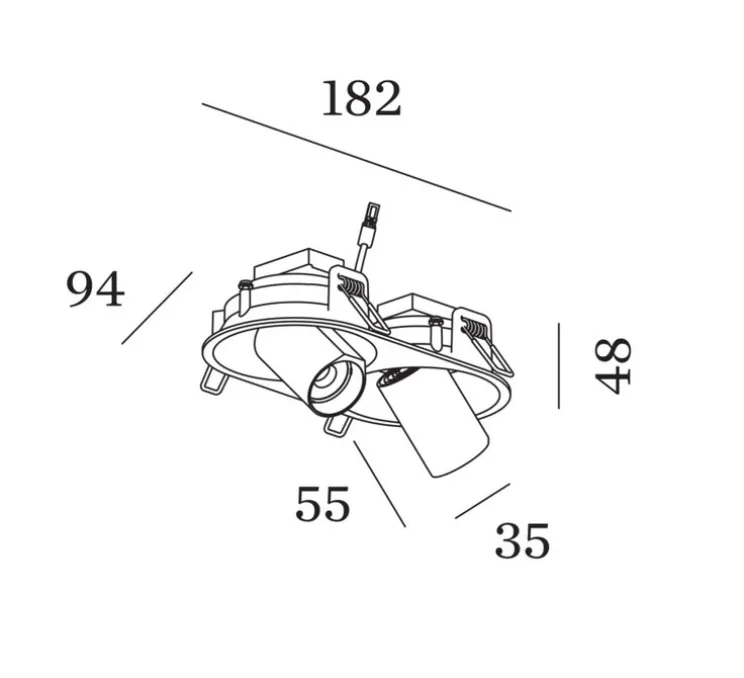Plafonnier, Bliek Round Petit 2.0, noir, LED, dim, 3000K, 1050 lm, L18,2cm, H10,3cm - Wever&Ducré