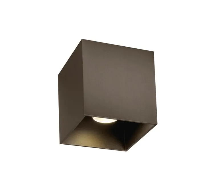 Plafonnier, Box 1.0 LED, bronze, LED, coupure de phase, 2700K, 670lm, L10cm, H10cm - Wever&Ducré