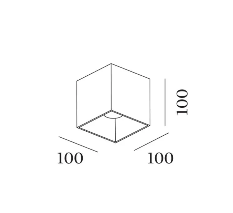 Plafonnier, Box 1.0 LED, bronze, LED, coupure de phase, 2700K, 670lm, L10cm, H10cm - Wever&Ducré