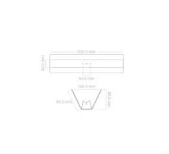 Plafonnier, Bridget, blanc, L50cm, H8cm - Zangra