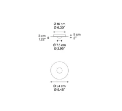 Plafonnier, Bugia Single, chrome, LED, dim, 2700K, 1320 lm, Ø24cm, H5cm - Lodes