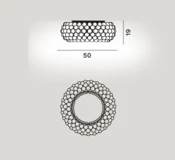 Plafonnier, Caboche Plus, gris, LED, 2700K, 3645lm, Ø50cm, H19cm - Foscarini