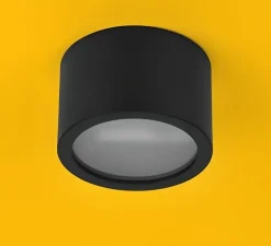 Plafonnier, Capucine, noir, IP54, Ø10cm, H6,7cm - Zangra