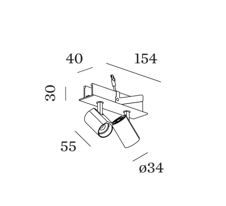 Plafonnier, Ceno 2.0, blanc, LED, 2700K, 2x440lm, L15,4cm, H4cm - Wever & Ducré