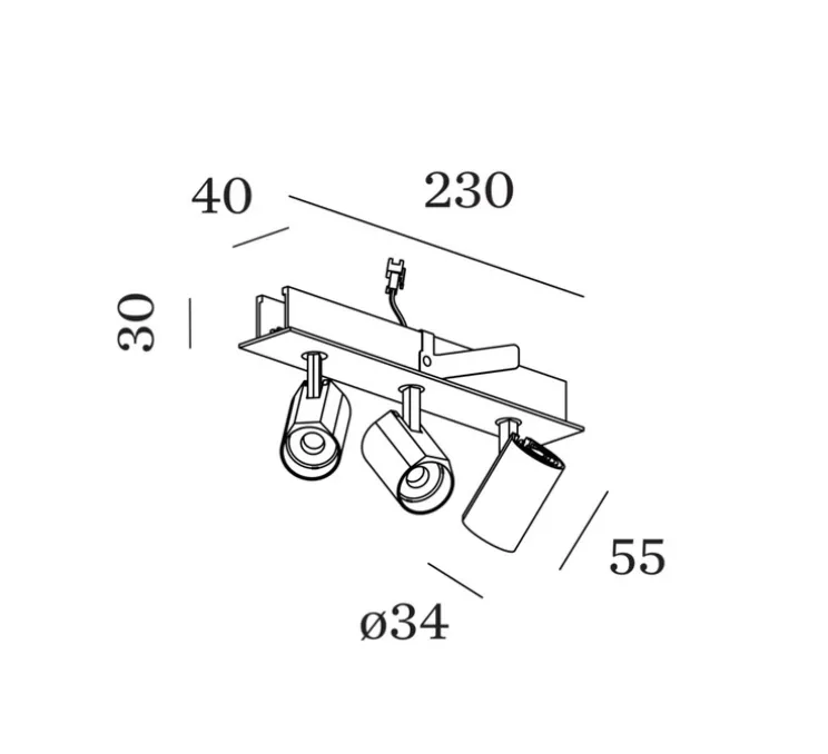 Plafonnier, Ceno 3.0, bronze, LED, 2700K, 3x440lm, L23cm, H4cm - Wever & Ducré
