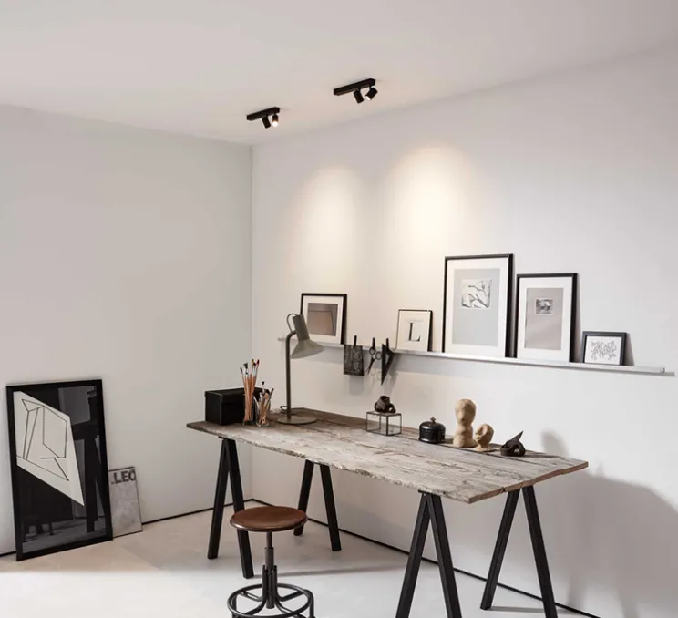 Plafonnier, Ceno 2.0, noir, LED, 2700K, 2x440lm, L27cm, H8,1cm - Wever&Ducré