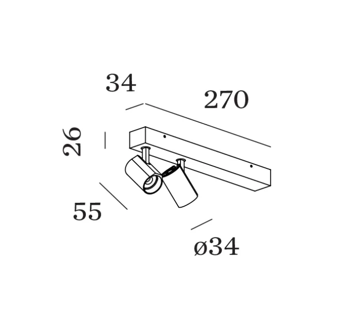 Plafonnier, Ceno 2.0, noir, LED, 2700K, 2x440lm, L27cm, H8,1cm - Wever&Ducré